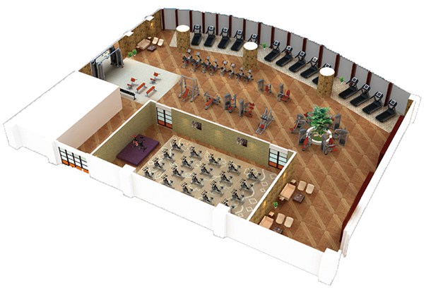 500平方健身房配置方案-广西今年会jinnianhui体育健身器材有限公司